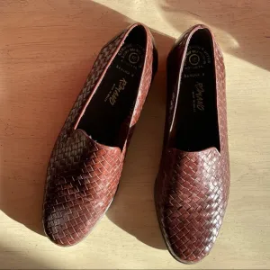 Vintage Romano Leather Woven Shoes