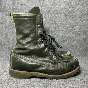 Vintage Ted Williams Sears Men's US 7.5 D Boot Green Leather Work Combat Boots