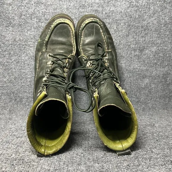 Vintage Ted Williams Sears Men's US 7.5 D Boot Green Leather Work Combat Boots