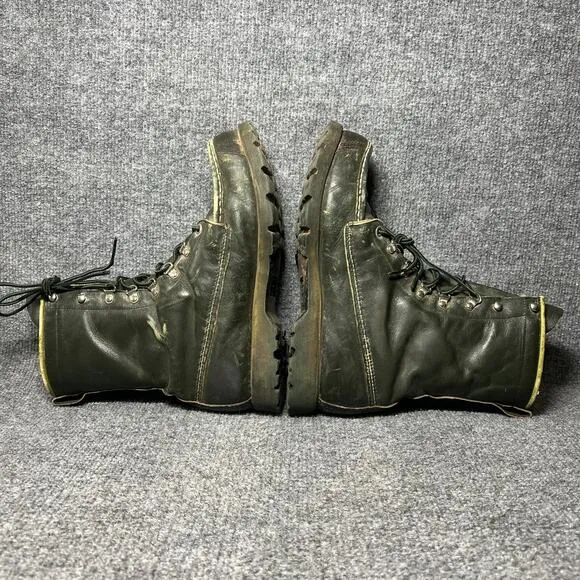 Vintage Ted Williams Sears Men's US 7.5 D Boot Green Leather Work Combat Boots