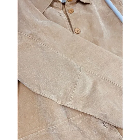 Vintage Unisex Bagatelle Tan Leather Shirt Jacket AUTHENTICATED BY GRAILED - M