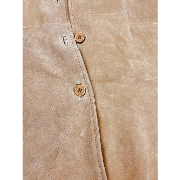 Vintage Unisex Bagatelle Tan Leather Shirt Jacket AUTHENTICATED BY GRAILED - M