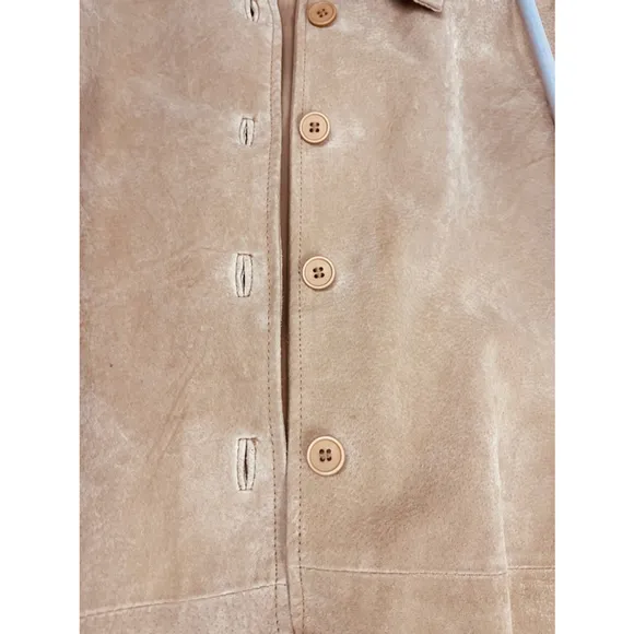 Vintage Unisex Bagatelle Tan Leather Shirt Jacket AUTHENTICATED BY GRAILED - M