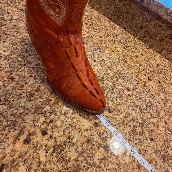 Vintage Vaquero Red Crocodile Caiman Boots Mens Size 7