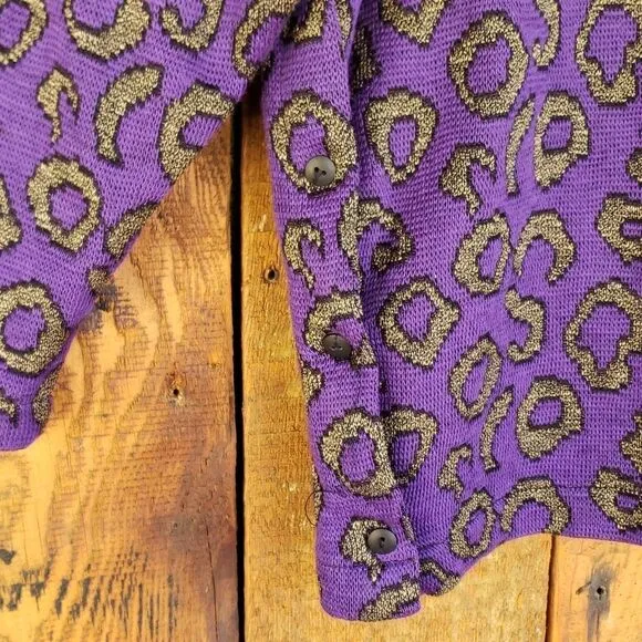 Vintage Vermillion 1960/1970's Purple Animal Print Sweater/Skirt Set