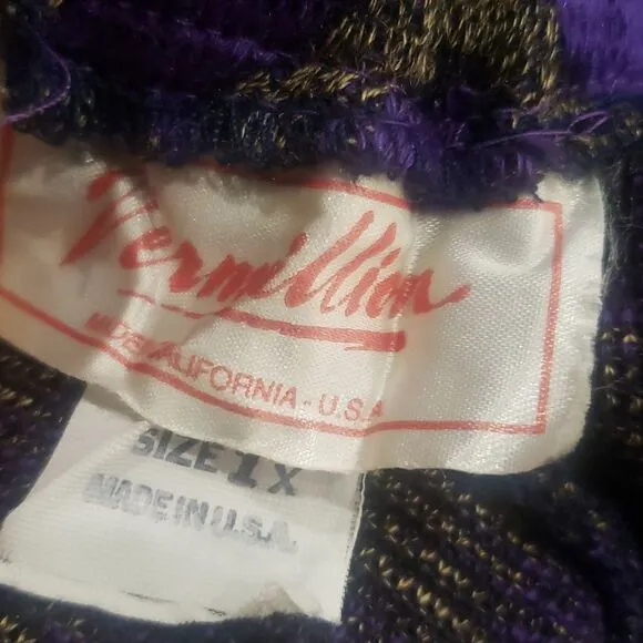 Vintage Vermillion 1960/1970's Purple Animal Print Sweater/Skirt Set
