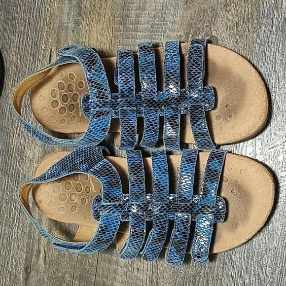 VIONIC 9 Wide 2 Pair BUNDLE Black Blue Heel Strap adjustable sandal Mermaid Cage