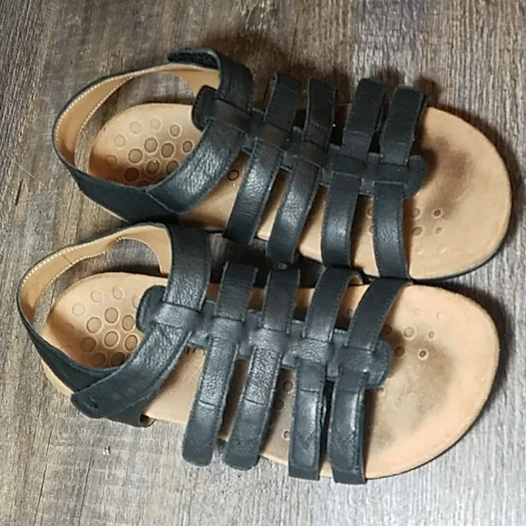 VIONIC 9 Wide 2 Pair BUNDLE Black Blue Heel Strap adjustable sandal Mermaid Cage