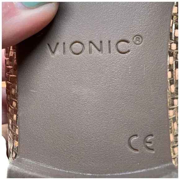 VIONIC Anita Women Sz 8.5 Gold Champagne Ballet Flat Shoes Arch Support Comfort