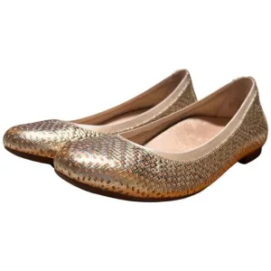 VIONIC Anita Women Sz 8.5 Gold Champagne Ballet Flat Shoes Arch Support Comfort