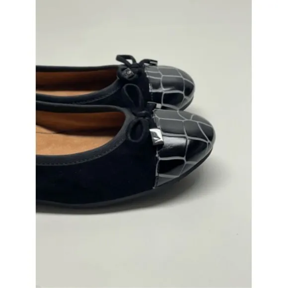 Vionic Ballet‎ Flat Shoes Minna Women Size 6 Black Bow
