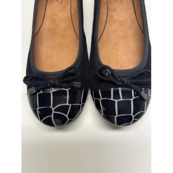 Vionic Ballet‎ Flat Shoes Minna Women Size 6 Black Bow