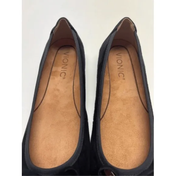 Vionic Ballet‎ Flat Shoes Minna Women Size 6 Black Bow