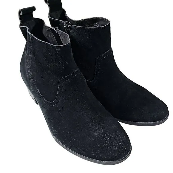 Vionic Black Suede Ankle Boots Booties Size 10