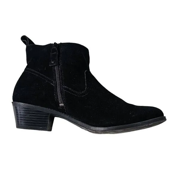 Vionic Black Suede Ankle Boots Booties Size 10