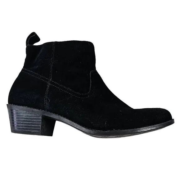 Vionic Black Suede Ankle Boots Booties Size 10