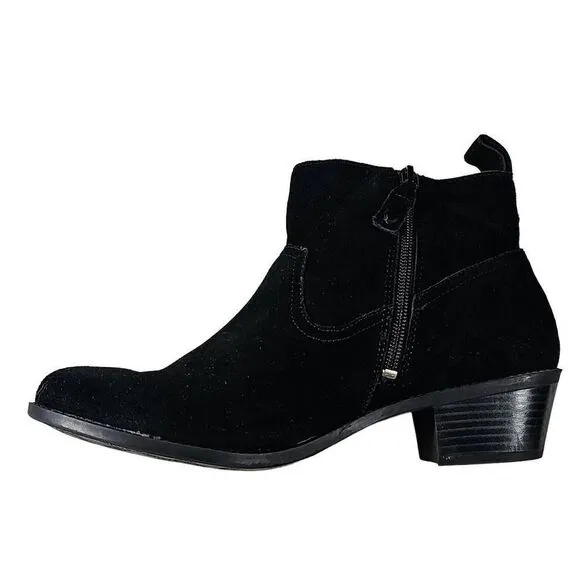 Vionic Black Suede Ankle Boots Booties Size 10