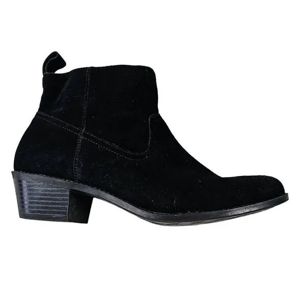 Vionic Black Suede Ankle Boots Booties Size 10