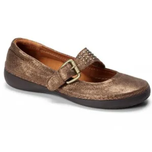 Vionic Goleta Mary Jane Shoes Bronze Studded Adjustable Buckle Strap Comfort