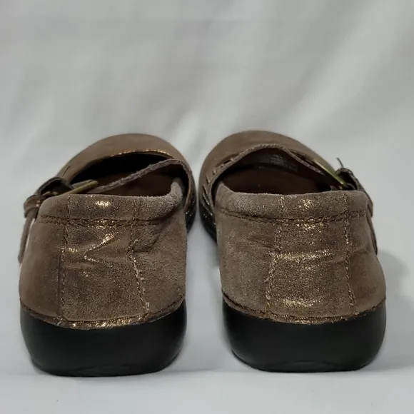 Vionic Goleta Mary Jane Shoes Bronze Studded Adjustable Buckle Strap Comfort