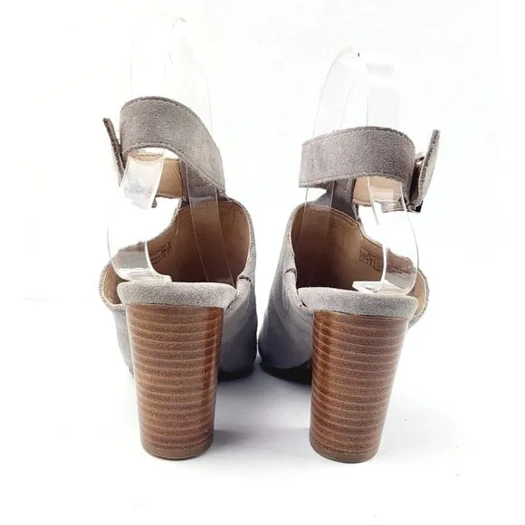 VIONIC Kaia Grey Suede Peep Toe‎ Sandals - Size7