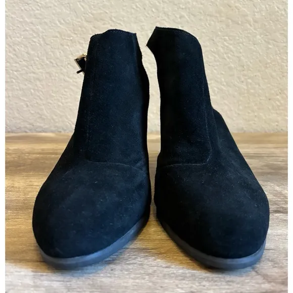 Vionic Lacey Tortoise Open Heel Black Suede Leather Shoes
