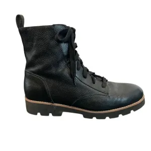Vionic Lani Black Leather Combat Boots Size 8