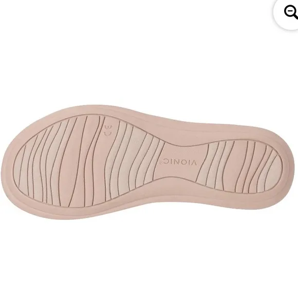 Vionic Lydia Terry Thong Slippers in Ginger Root Beige Arch Support Shoes Sz 8