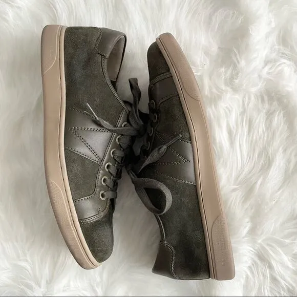Vionic | Men’s Jerome Casual Sneakers Olive Green Suede Shoes Unisex Flat Size 7