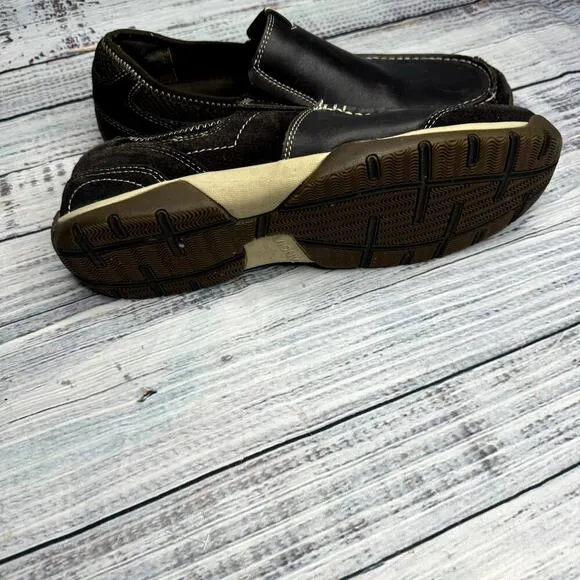 Vionic Orthaheel Technology Eli Slip On Shoes Leather Brown Men 12