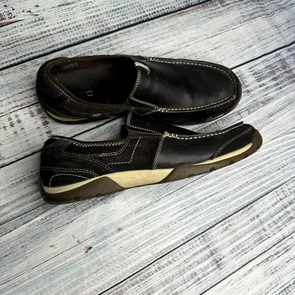 Vionic Orthaheel Technology Eli Slip On Shoes Leather Brown Men 12