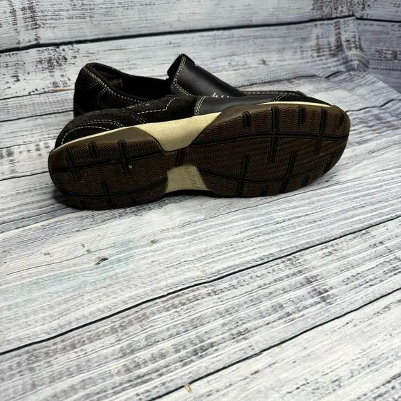 Vionic Orthaheel Technology Eli Slip On Shoes Leather Brown Men 12