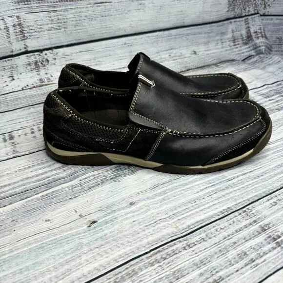 Vionic Orthaheel Technology Eli Slip On Shoes Leather Brown Men 12