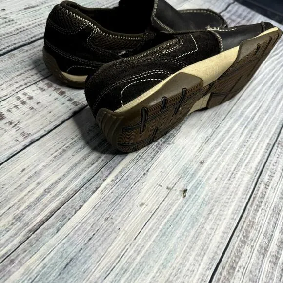 Vionic Orthaheel Technology Eli Slip On Shoes Leather Brown Men 12