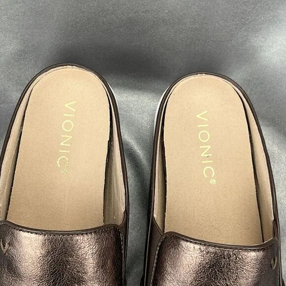 Vionic Splendid Dakota Women’s 6 WIDE Slip-On Mule Metallic Bronze Casual Shoes