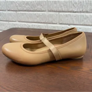 Vionic Women's‎ 7Joseline Mary Jane Flat Ballet Leather Beige Tan