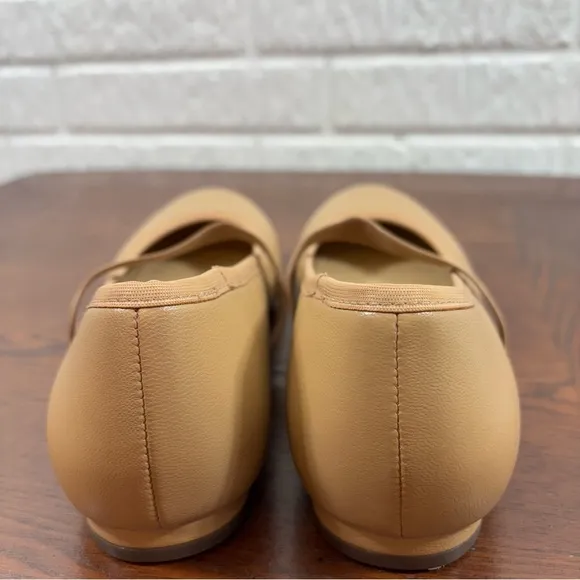 Vionic Women's‎ 7Joseline Mary Jane Flat Ballet Leather Beige Tan