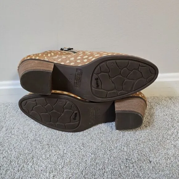 Vionic Womens Cecily Cow Hair Deer Print‎ Ankle Booties Size 11