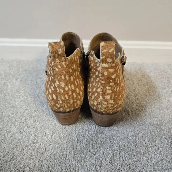 Vionic Womens Cecily Cow Hair Deer Print‎ Ankle Booties Size 11
