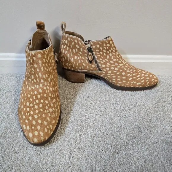 Vionic Womens Cecily Cow Hair Deer Print‎ Ankle Booties Size 11