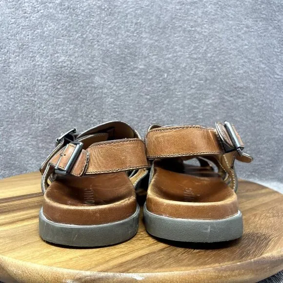 VIONIC Gil Brown Leather Adjustable Buckle Sling Fisherman Sandals Men's Size 12
