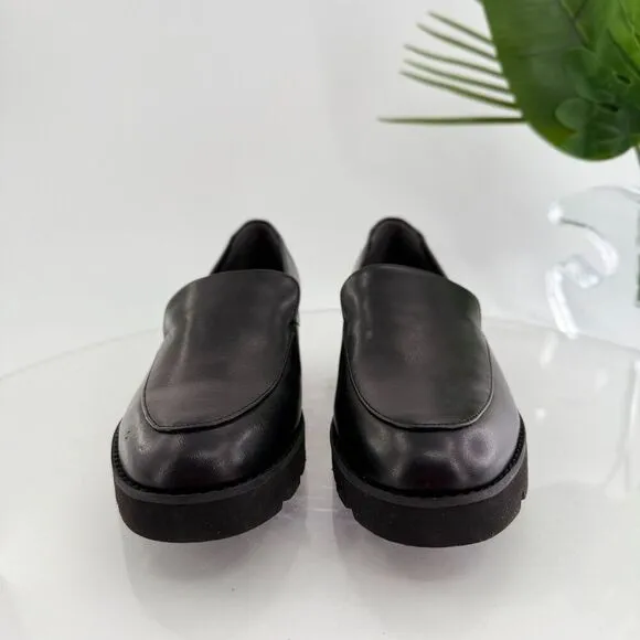 Vionic Shoes Kensley Womens Size 5 Black Leather Comfort Loafer Chunky Slip On