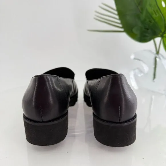 Vionic Shoes Kensley Womens Size 5 Black Leather Comfort Loafer Chunky Slip On