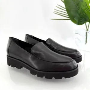 Vionic Shoes Kensley Womens Size 5 Black Leather Comfort Loafer Chunky Slip On