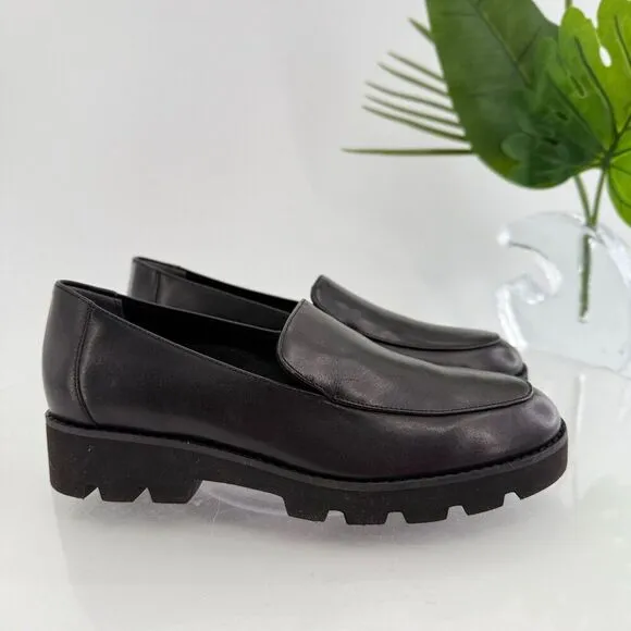 Vionic Shoes Kensley Womens Size 5 Black Leather Comfort Loafer Chunky Slip On