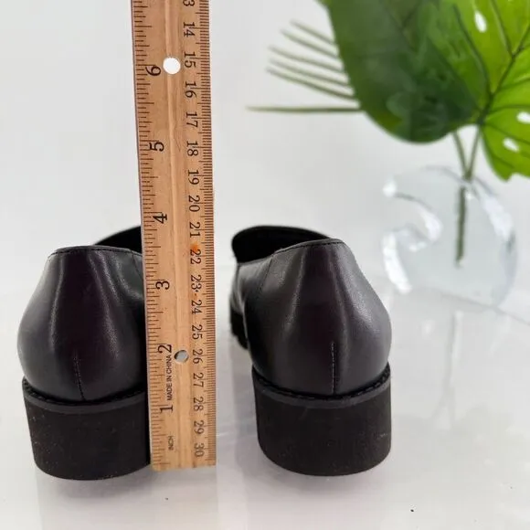Vionic Shoes Kensley Womens Size 5 Black Leather Comfort Loafer Chunky Slip On