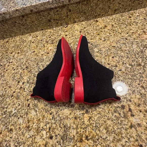 Vivaia Ryan Pro Square Toe Water Repellent Ankle Boots Black Red Sole 37 US 6.5