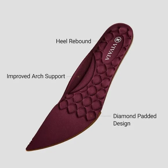 Vivaia Wedge Heel Knit Pointed Toe Slip On  Shoes Burgundy EU/38.5 US/7.5