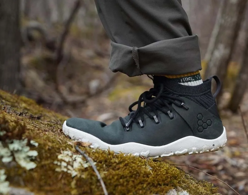 Vivobarefoot Mens Magna FG Shoes Trail Hiking Barefoot Boots - Obsidian/White
