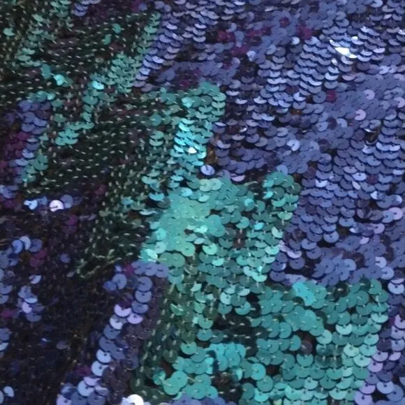 Vntg 70s Harry Acton Blue Colorful Disco Era Sequins Sweater *Fits like Sm/ Med